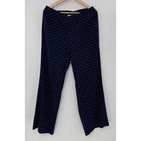 J. Jill Women’s Navy Blue Polka Dot‎ Lightweight Pul On Pants Size Small Preppy - Picture 1 of 10